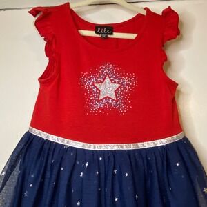 Lilt Girls 5T 4th of July Dress Red Blue Star Fireworks Independence Day Tutu